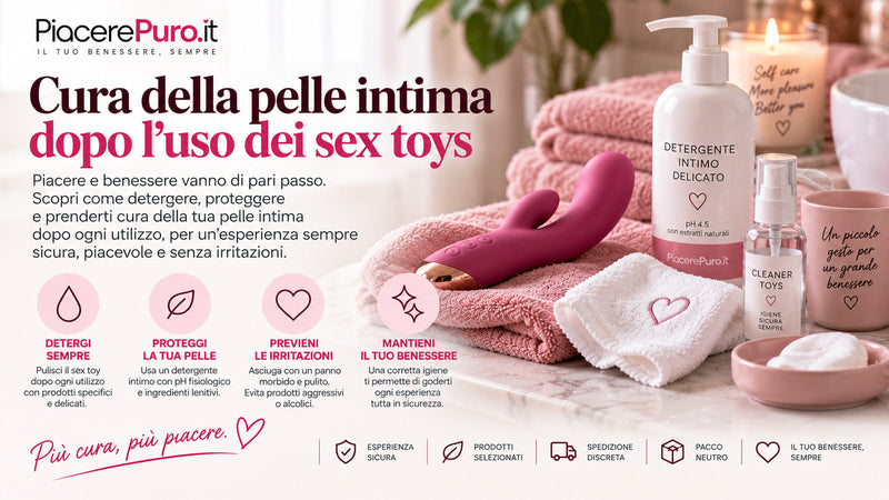Cura della pelle intima dopo l'uso dei sex toys