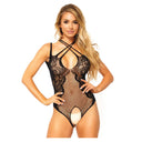Leg Avenue Teddy Nero in Rete e Pizzo Aperto Taglia Unica