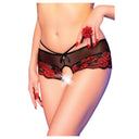Chilirose CR 4844 Slip Aperto Rosso in Pizzo e Tulle Taglia L