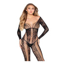 Leg Avenue 89369 Bodystocking Nero in Rete e Pizzo Taglia Unica