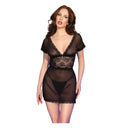 Chilirose CR 4830 Babydoll Nero in Tulle e Pizzo con Perizoma XL