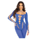 Leg Avenue Bodystocking Blu Reale Senza Piedi Taglia Unica
