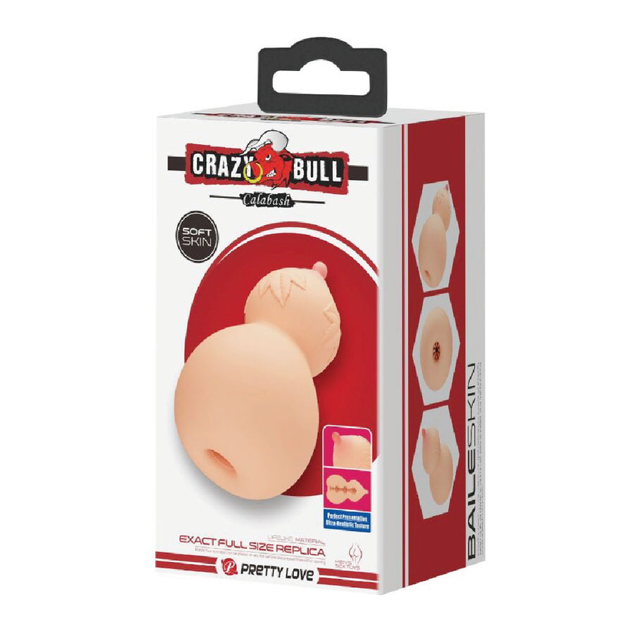 Crazy Bull Calabash Masturbatore a Forma di Seno in TPR Carne