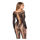 Leg Avenue 89369 Bodystocking Nero in Rete e Pizzo Taglia Unica