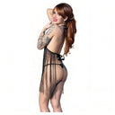 Chilirose CR 4462 Babydoll Nero in Pizzo con Perizoma L/XL