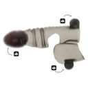 OHMAMA Guaina per Pene e Testicoli con 3 Motori Vibranti 14 cm