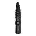 ALL BLACK Dildo Anale XL Scanalato Nero 33 cm Ø 6 cm