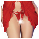 Chilirose CR 4696 Babydoll Rosso Ouvert con Perizoma S/M