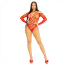 Leg Avenue Body Crotchless Rosso a Rete con Strass Taglia Unica