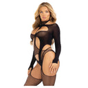 Leg Avenue Body a Rete Nero 2 Pezzi Halter Taglia Unica