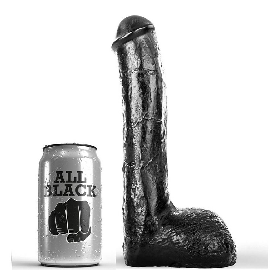 ALL BLACK Dildo Anale Realistico 23 cm Ø 5 cm Nero