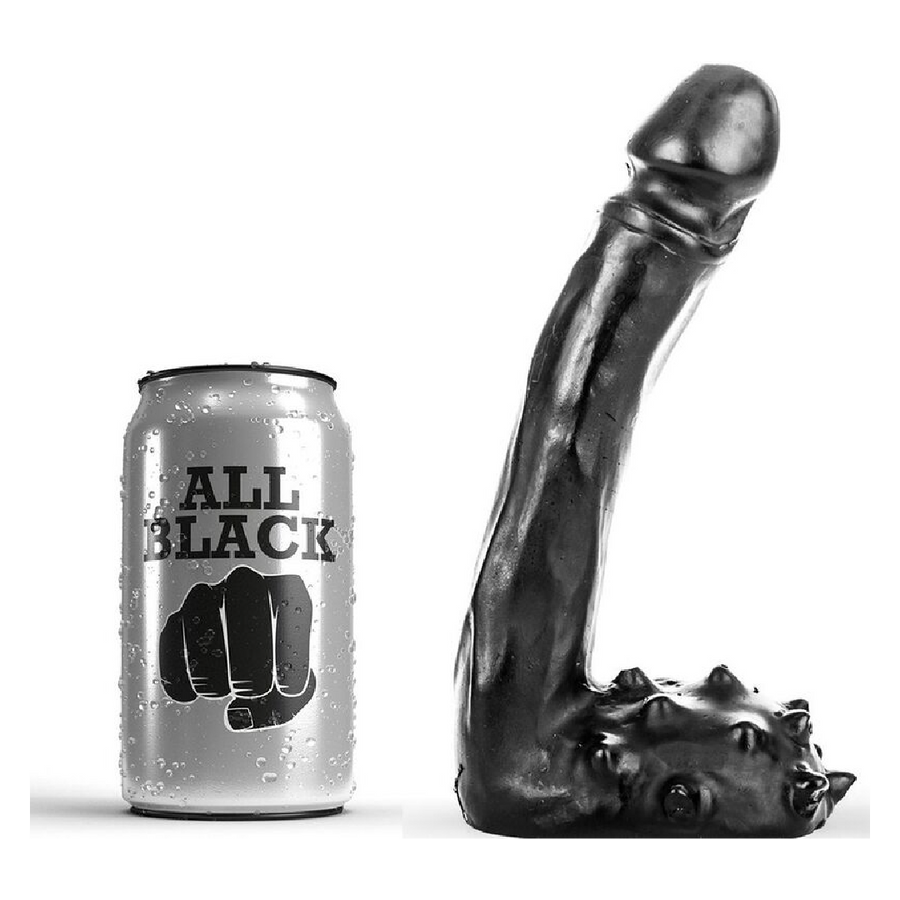 ALL BLACK Dildo Realistico Sottile Nero 19 cm Ø 3,5 cm