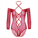 Leg Avenue Body Crotchless Rosso a Rete con Strass Taglia Unica