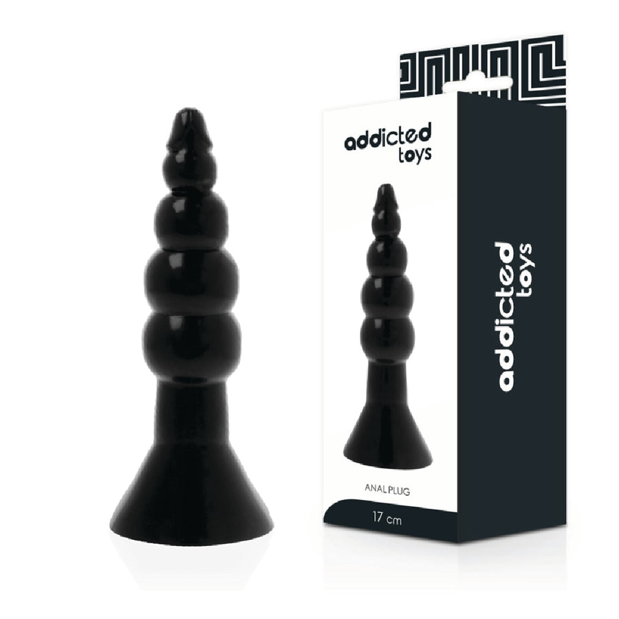 Addicted Toys Plug Anale Graduato 4 Sfere Nero 17 cm in TPR