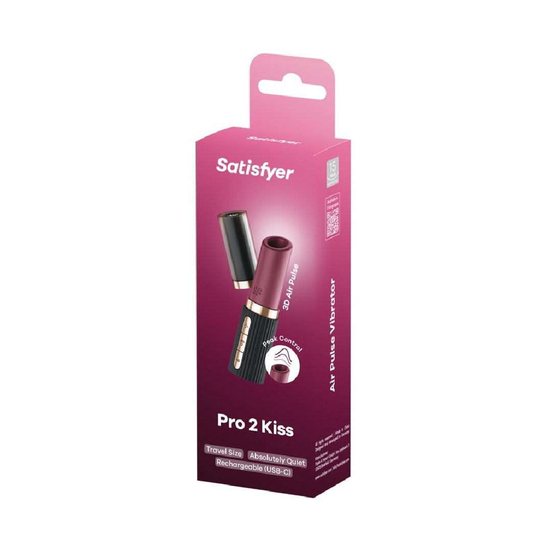 Satisfyer Pro 2 Kiss Wave stimolatore clitorideo travel USB-C granato