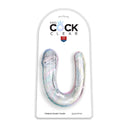 KING COCK Double Trouble doppio dildo trasparente 33 cm in TPE flessibile