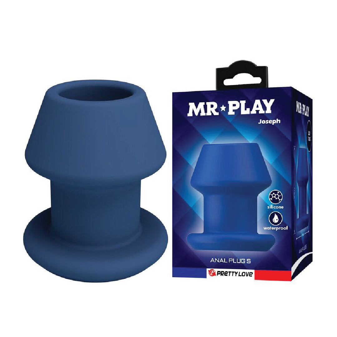 MR PLAY Jack Blue Plug Anale Cavo in Silicone Taglia S
