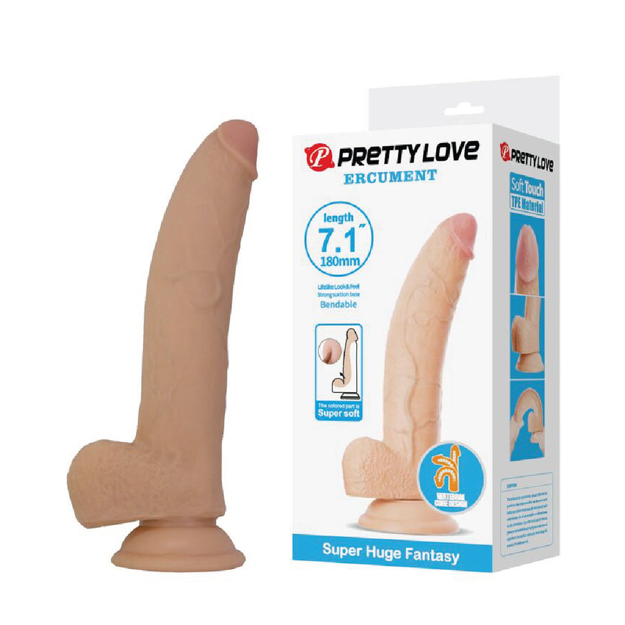 Pretty Love Ellcument Dildo Realistico Flessibile 18 cm con Ventosa