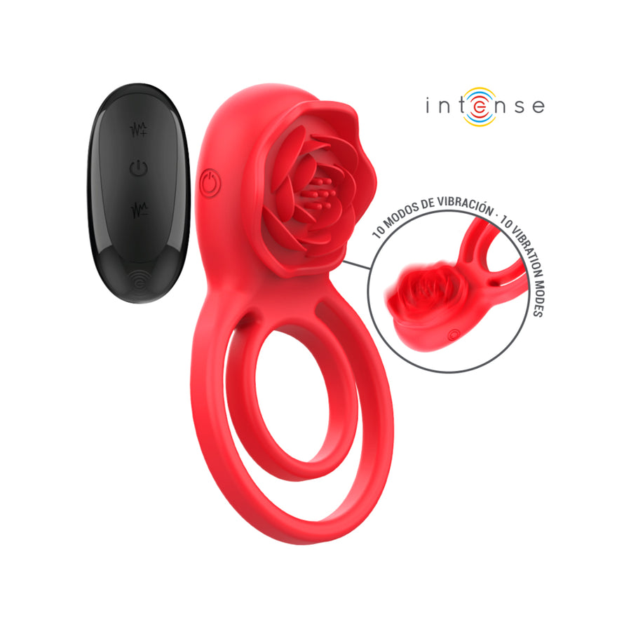 INTENSE Gail stimolatore a rosa rosso con telecomando 10 vibrazioni