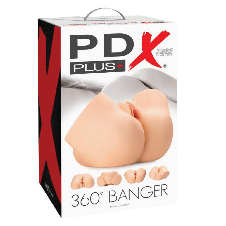 PDX Plus 360° Banger Masturbatore Realistico Doppia Apertura Fanta Flesh