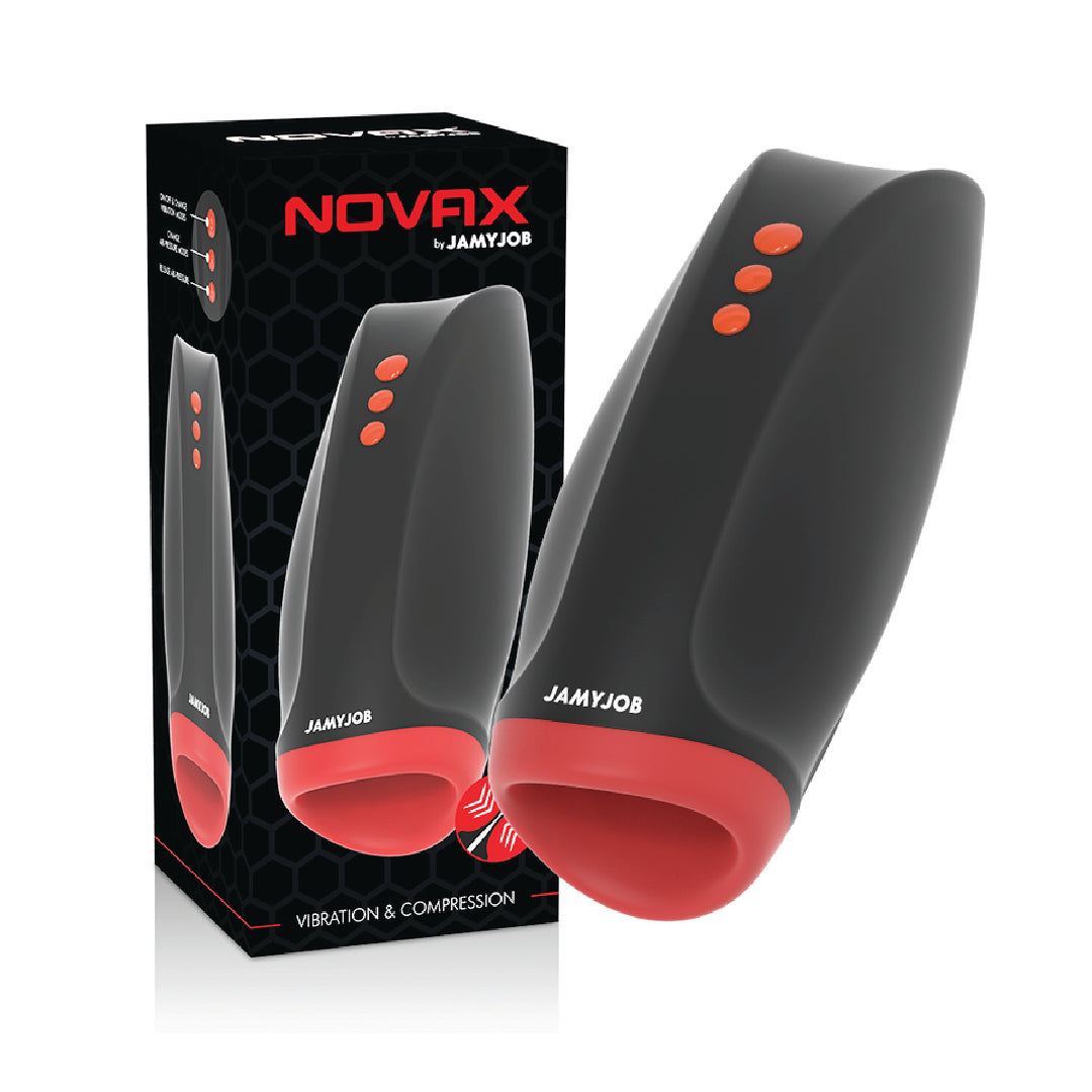 Jamyjob Novax Masturbatore Vibrante con Aspirazione e Compressione