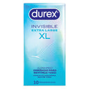 Durex Invisible XL Preservativi Ultra Sottili 57 mm – 10 Pezzi