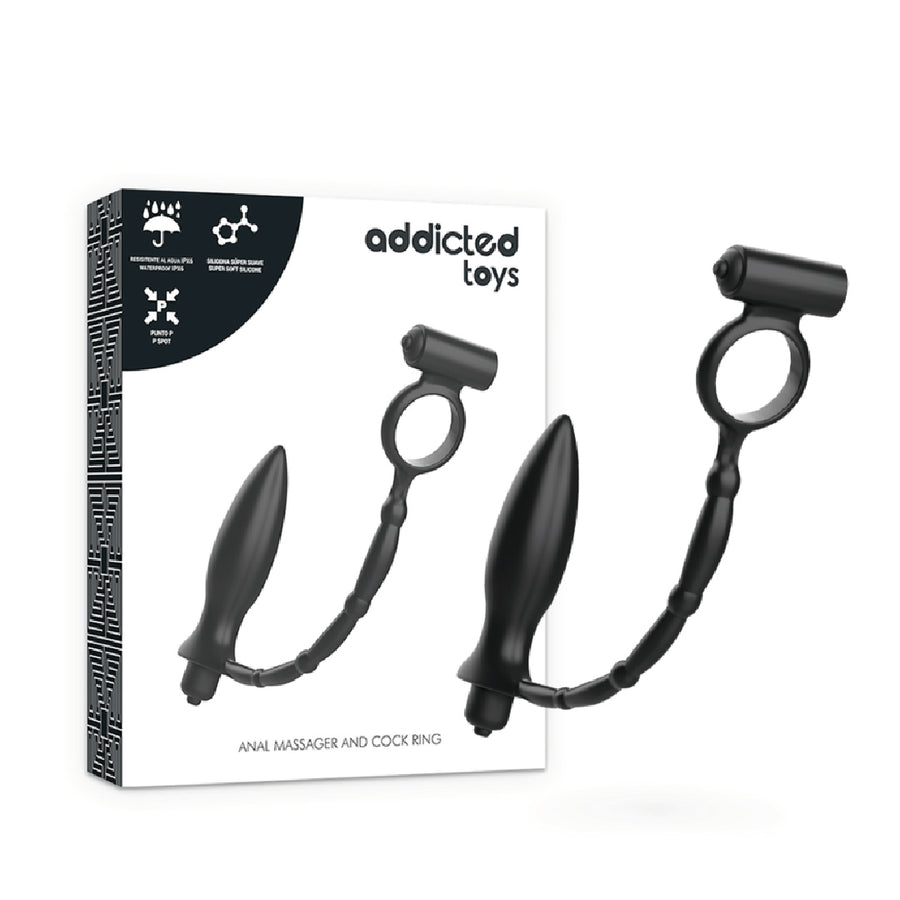 Addicted Toys Plug Anale Vibrante con Anello per Pene in Silicone