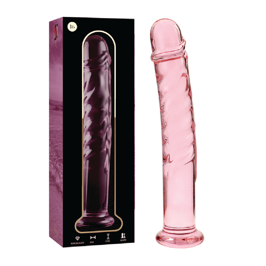 Nebula Series Ibiza Modello 16 Dildo in Vetro Borosilicato Rosa 18,5 cm