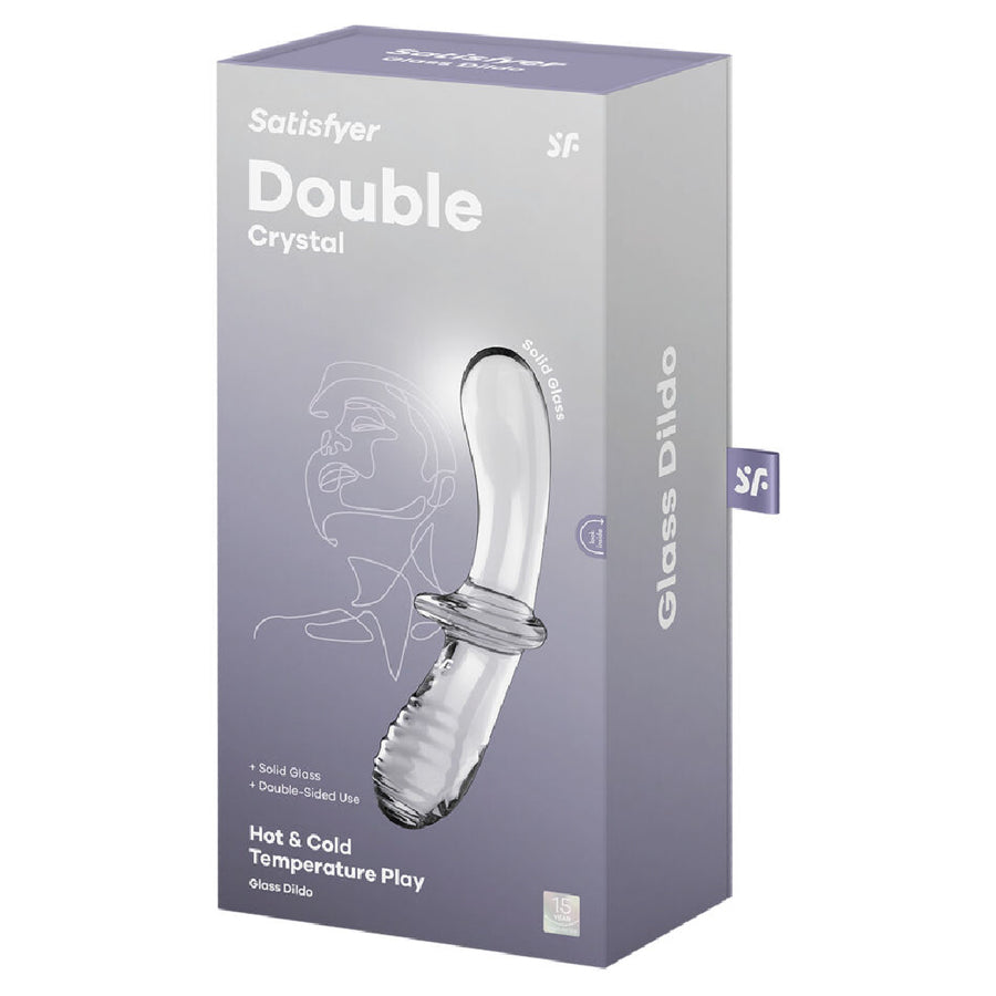SATISFYER Double Crystal dildo doppio in vetro borosilicato trasparente