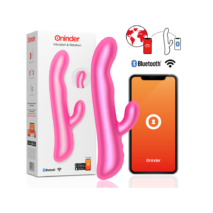 ONINDER Oslo Rabbit – Vibrazione e Rotazione App Control Rosa IPX7