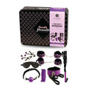 SecretPlay Kit BDSM 8 Pezzi Viola/Nero con Manette, Collare e Frusta