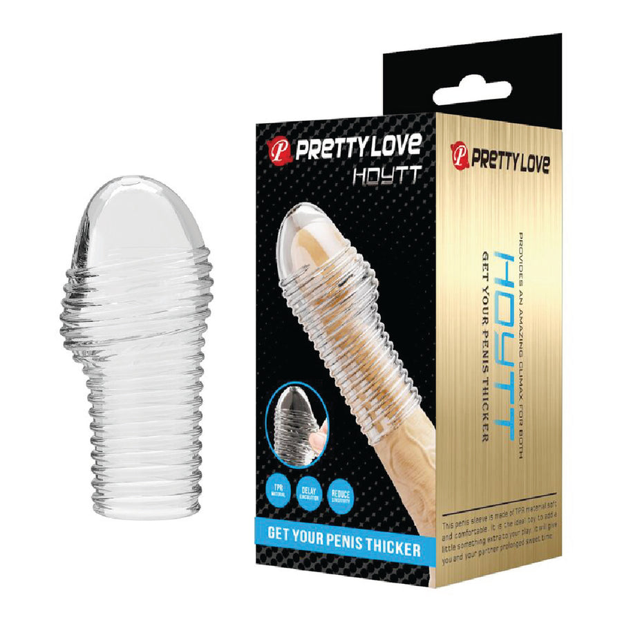 Pretty Love Hottt Guaina per Pene Trasparente in TPE Effetto Spessore