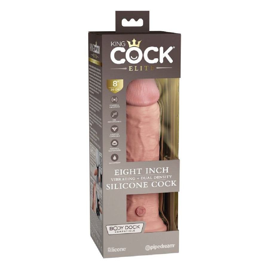 King Cock Elite Dildo Vibrante Silicone 22 cm con Ventosa
