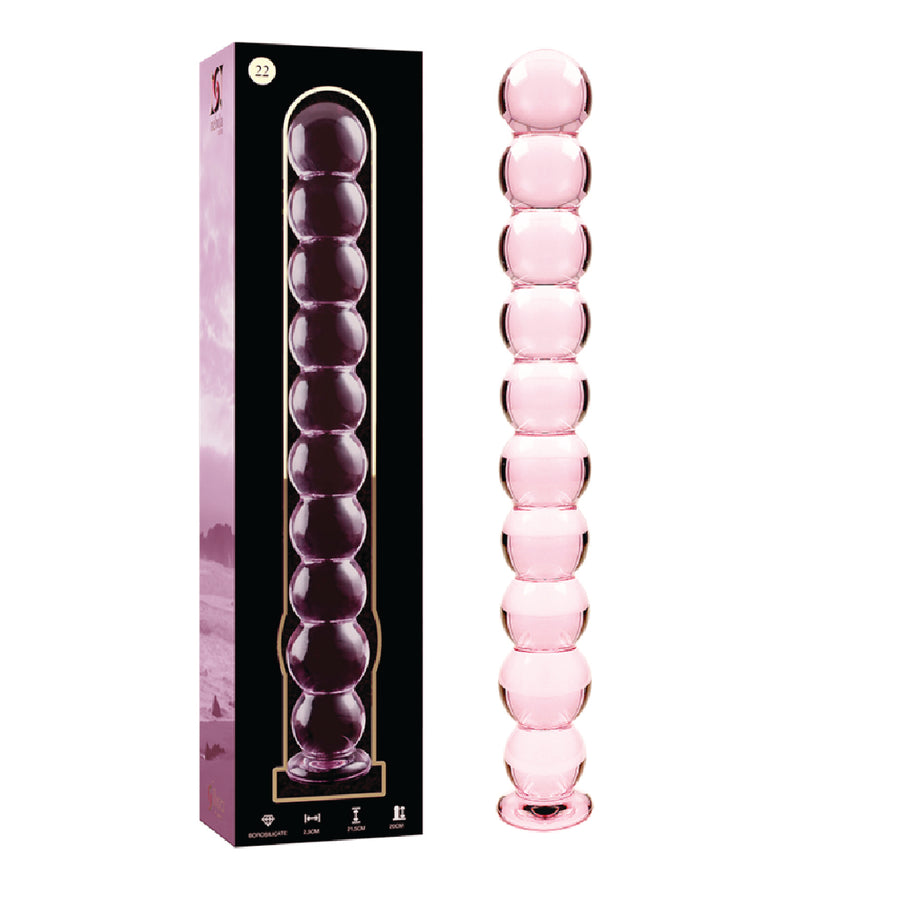 Nebula Series Ibiza Modello 22 Dildo in Vetro Borosilicato Rosa 21,5 cm