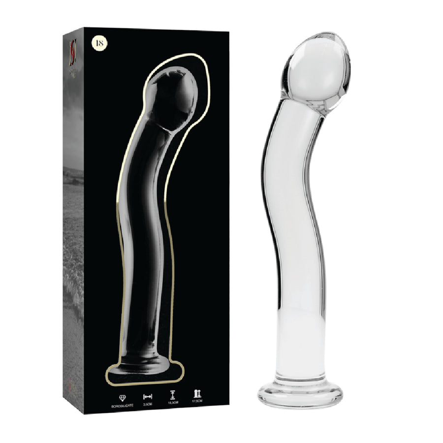 Nebula Series Ibiza Modello 18 Dildo in Vetro Borosilicato Trasparente 18,5 cm