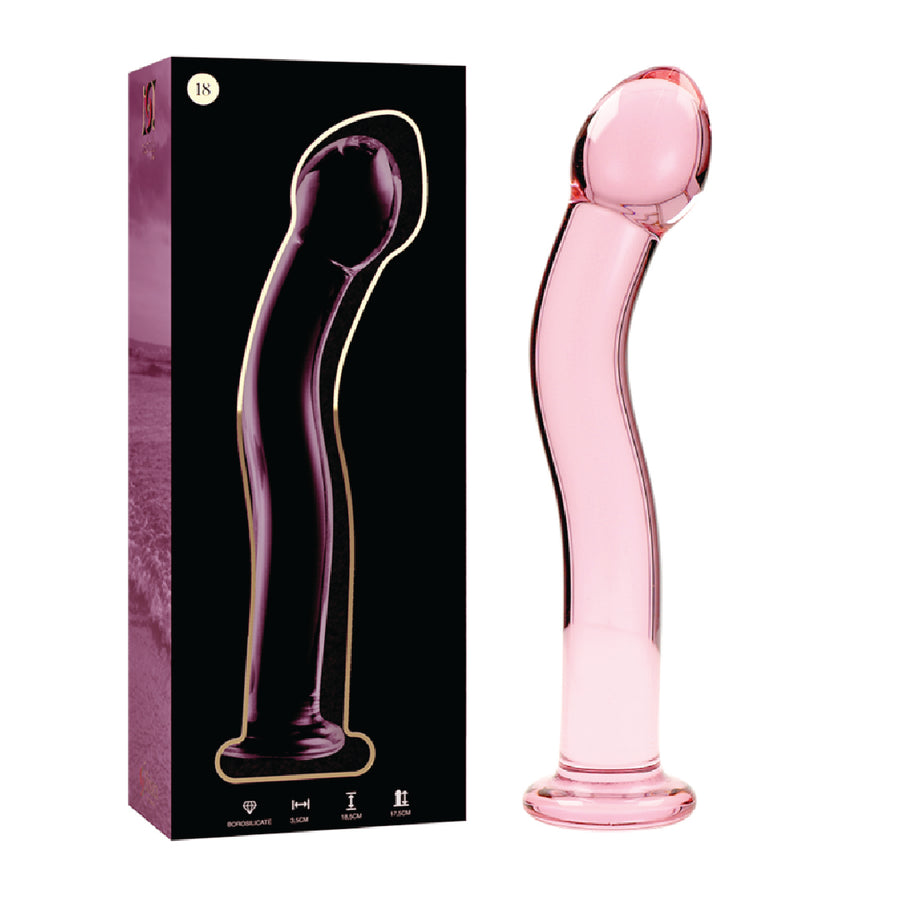 Nebula Series Ibiza Modello 18 Dildo in Vetro Borosilicato Rosa 18,5 cm
