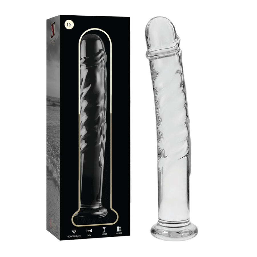 Nebula Series Ibiza Modello 16 Dildo in Vetro Borosilicato 18,5 cm Trasparente