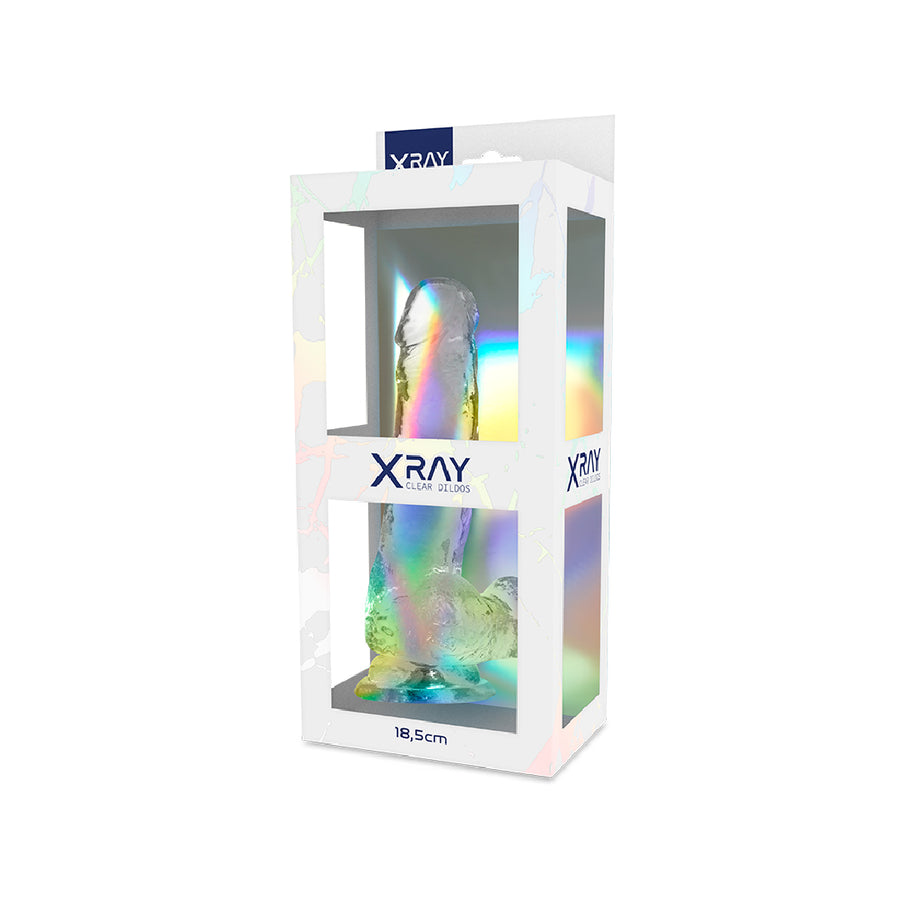XRAY Dildo Trasparente con Sfere 18,5 cm Jelly Ipoallergenico