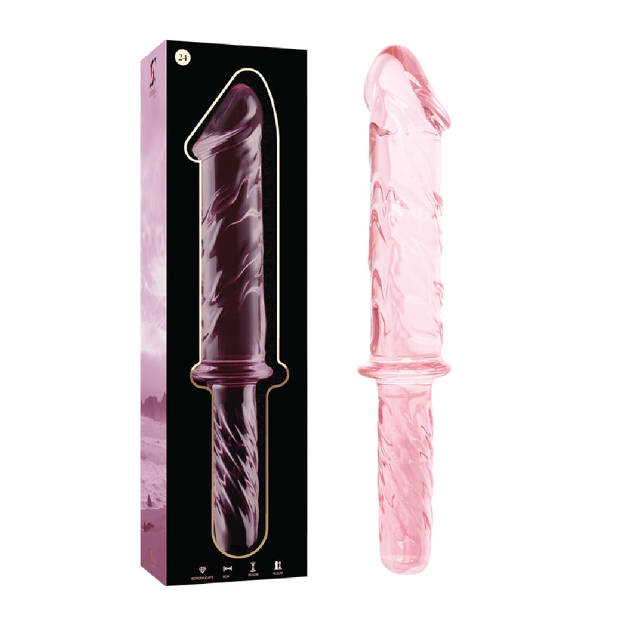 Nebula Series Ibiza Modello 24 Dildo in Vetro Borosilicato Rosa 28,5 cm