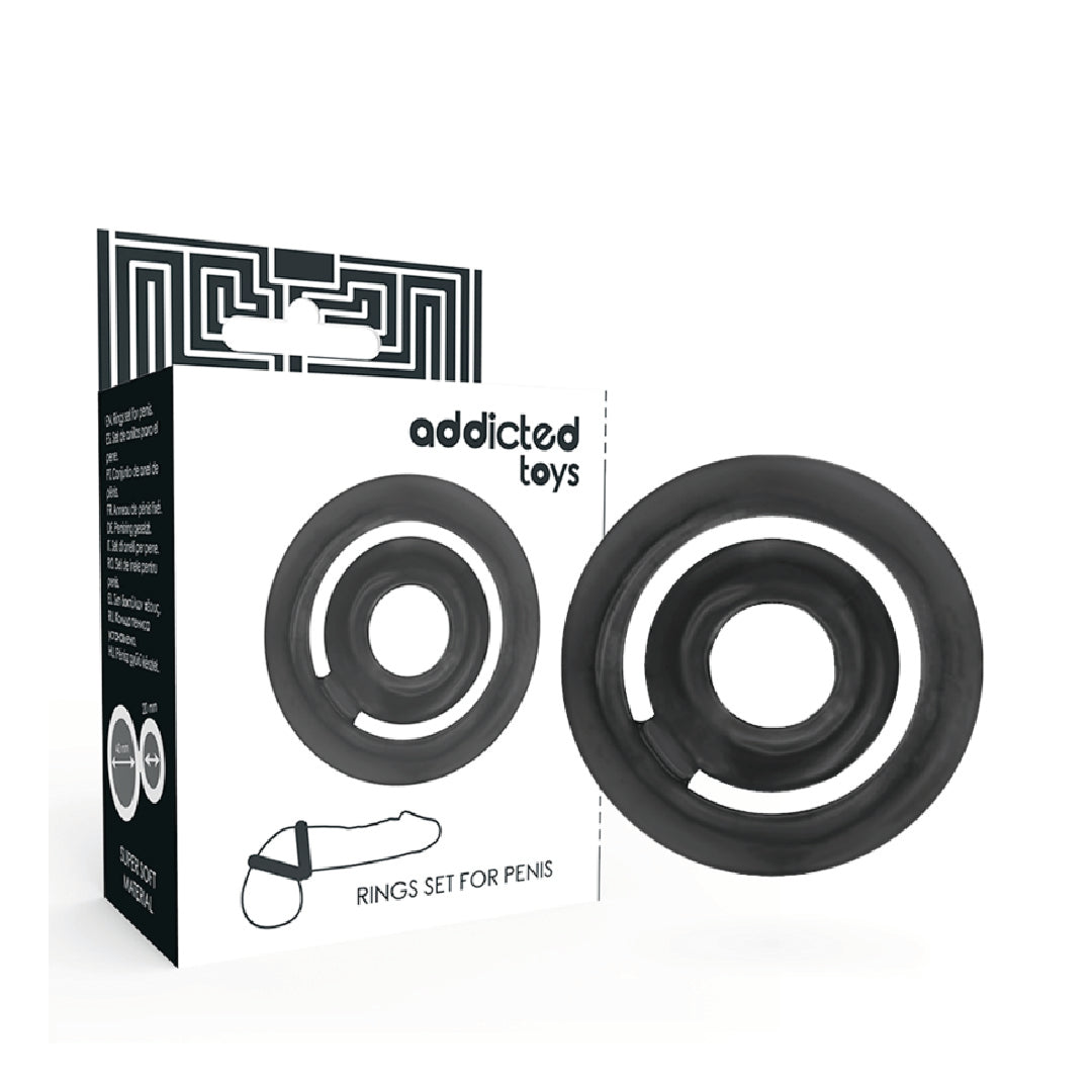 Addicted Toys Potenz C-Ring Anello per Pene in Silicone Nero
