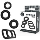 Addicted Toys Set 4 Anelli per Pene in Silicone Flessibile – Ritardo Eiaculazione