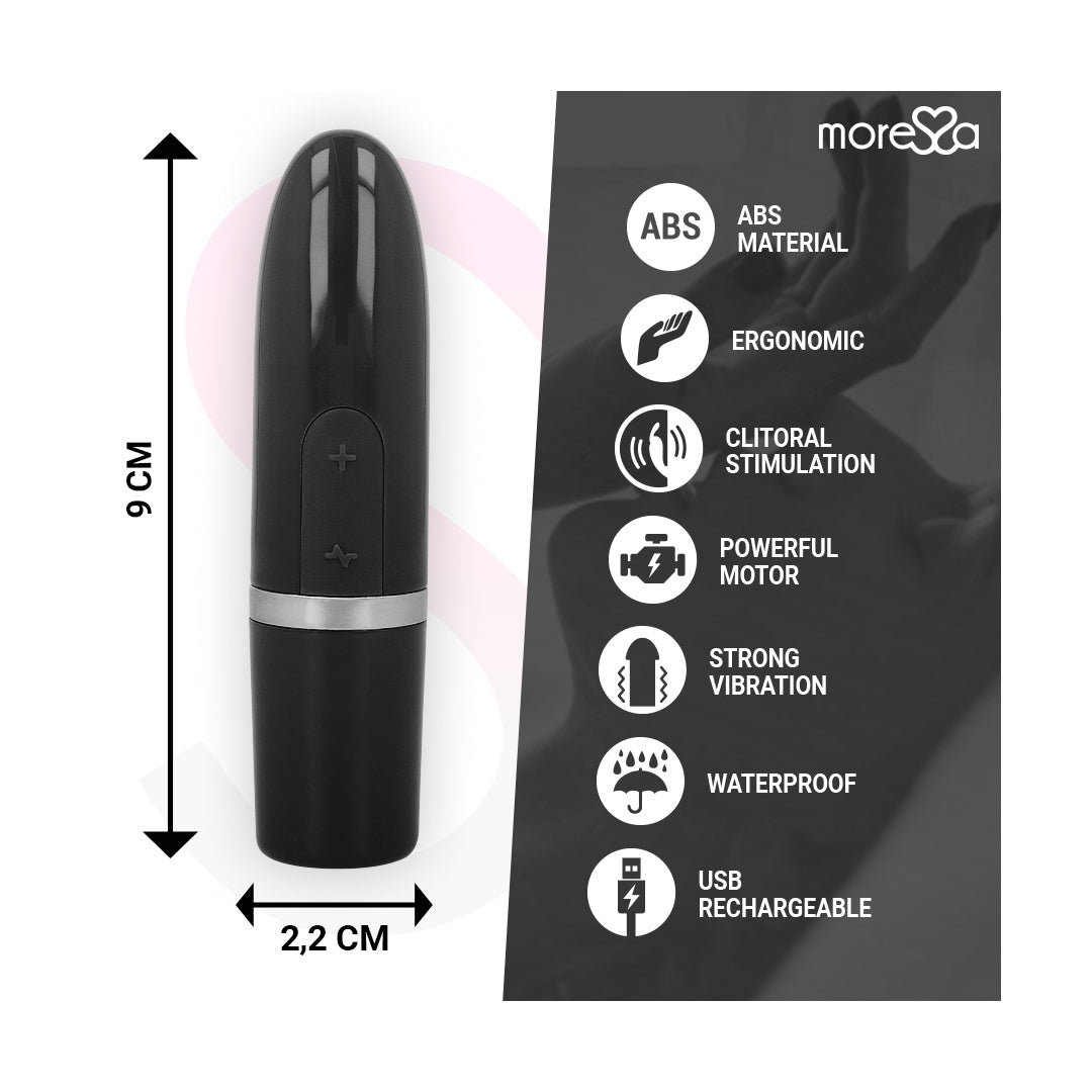 MORESSA Ivy – Vibratore Stimolatore da Viaggio Nero IPX7 Silenzioso