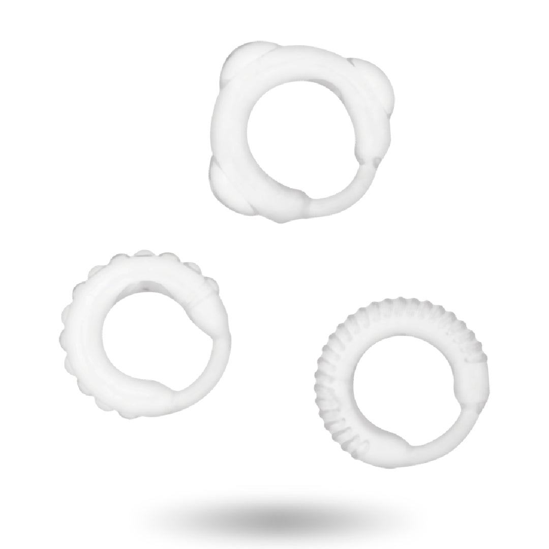 Addicted Toys Set C-Ring Trasparente 3 Anelli Supporto Erezione