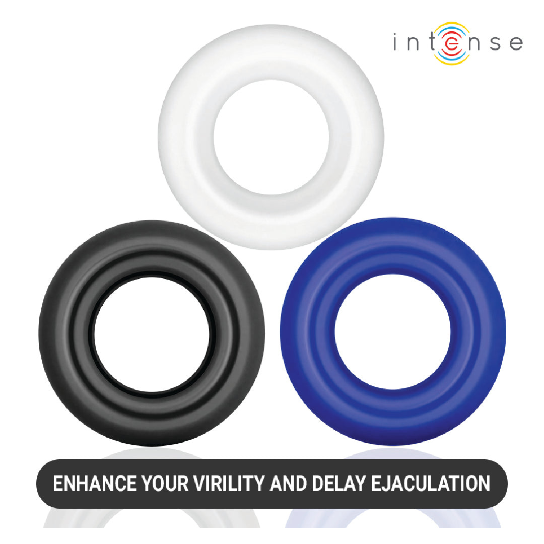 INTENSE Wick set 3 anelli per pene in silicone medicale multicolore
