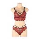 Subblime Set Lingerie 2 Pezzi Rosso e Nero in Pizzo – L/XL