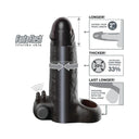 Fantasy X-Tensions manicotto estensore vibrante realistico 5 cm nero