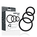 Addicted Toys Set Anelli per Pene Neri 3 Misure Supporto Erezione