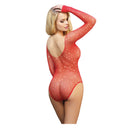 Subblime 952303 Body Rosso Lucido a Rete Manica Lunga – Taglia Unica