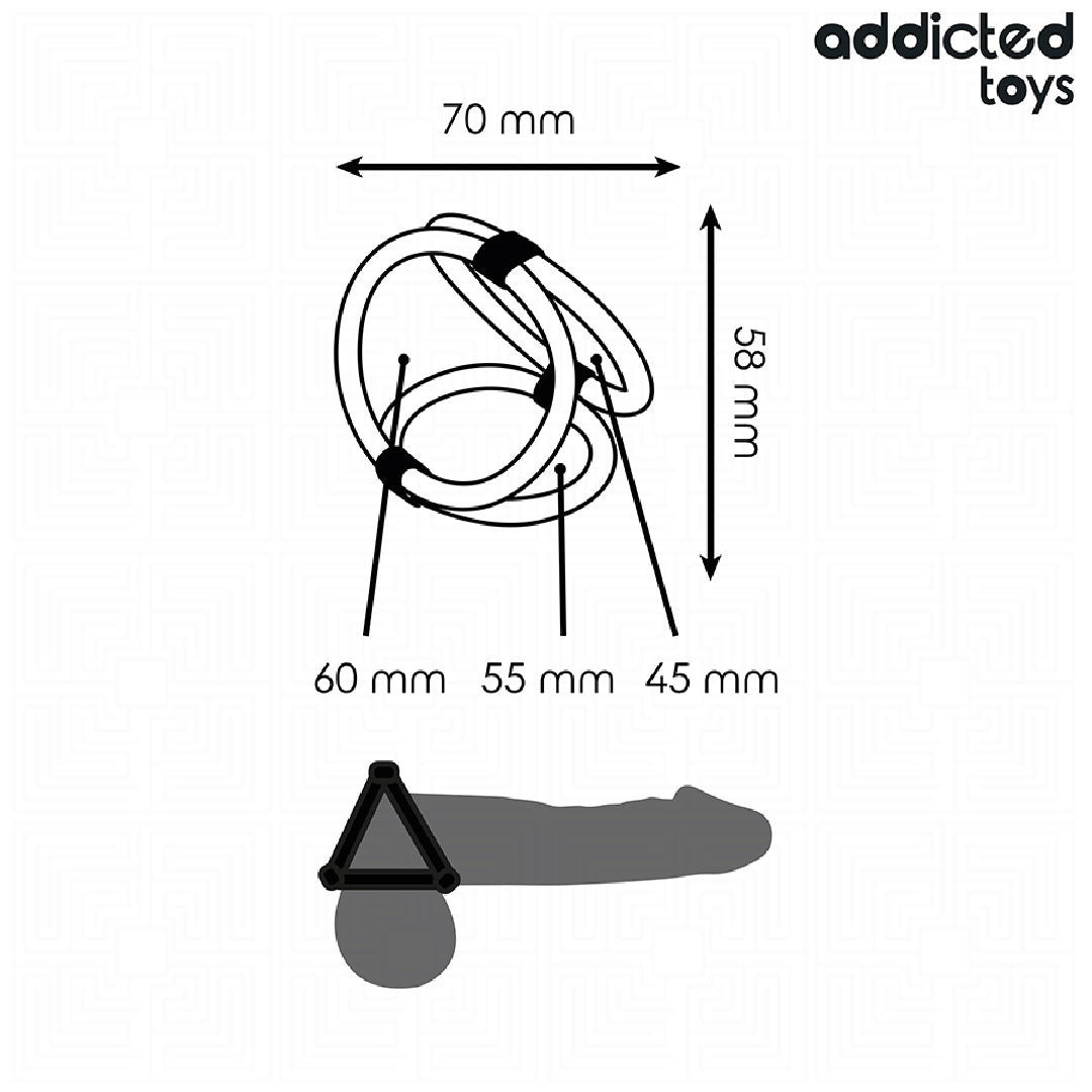Addicted Toys Anello per Pene Triplo Supporto Erezione Comfort Fit