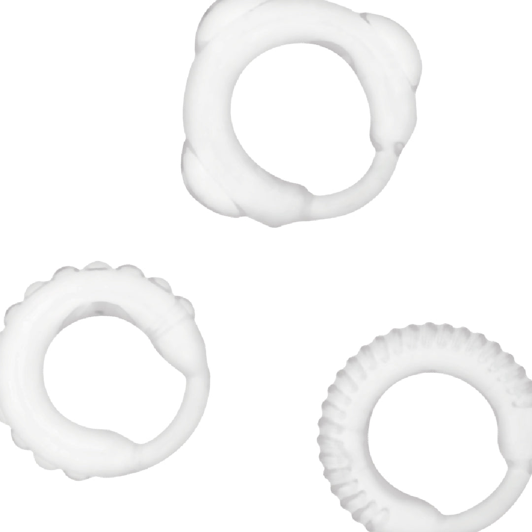 Addicted Toys Set C-Ring Trasparente 3 Anelli Supporto Erezione